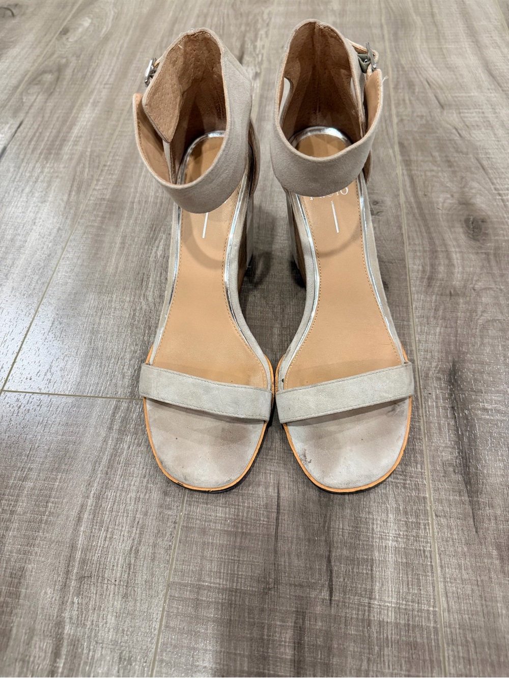 Paolo Women's Suede Ankle-Strap Block Heels in Light Taupe